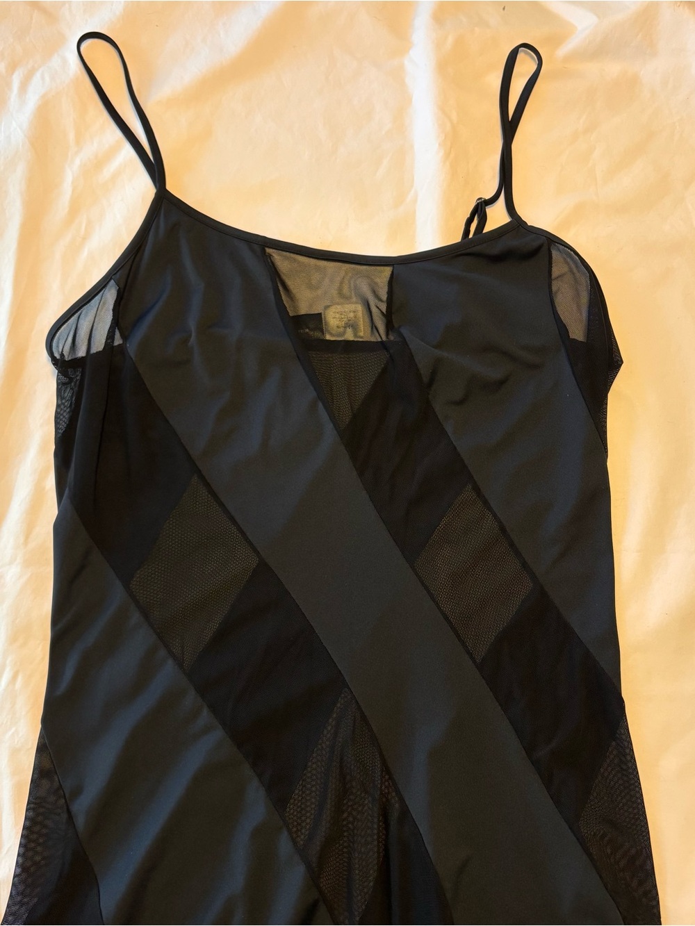 Vintage Frederick's of Hollywood Black Strappy Maxi with Sheer Diagonals XL - Picture 2 of 4
